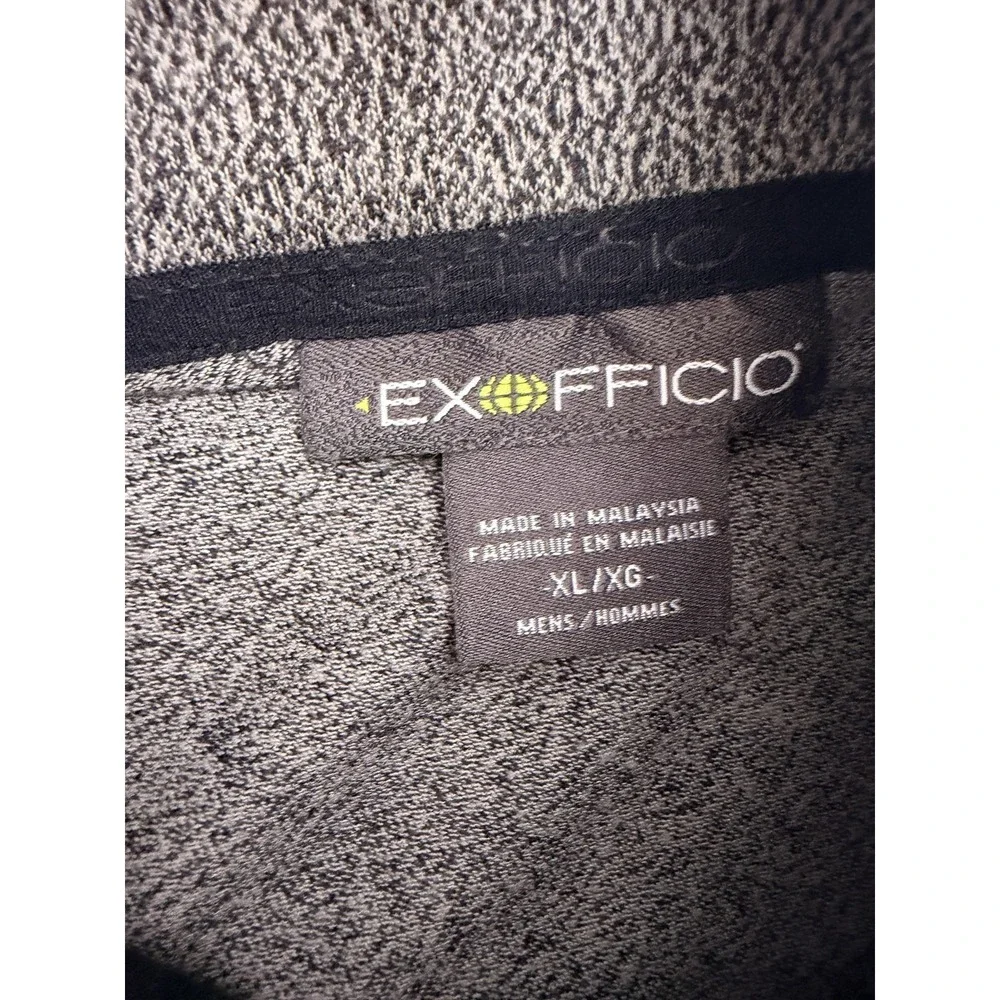 ExOfficio 1/4‎ Zip Pullover Mens XL Gray Long Sleeve Mock Neck Casual Top